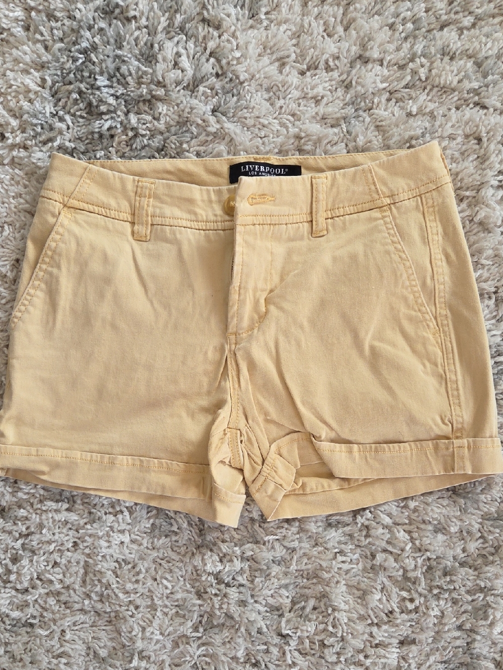 Liverpool Pale Yellow Bermuda Shorts